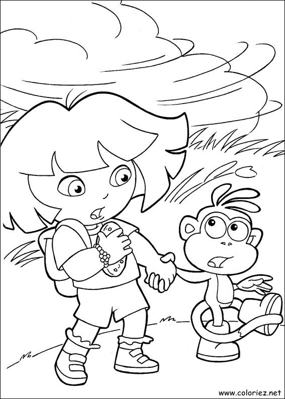 Coloriage de Dora l'Exploratrice à imprimer !