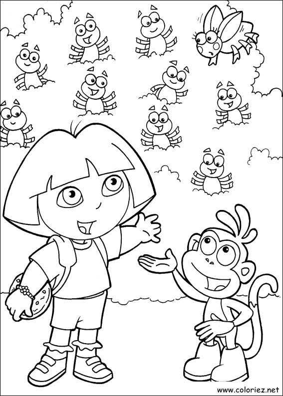 Coloriage de Dora l'Exploratrice à imprimer !