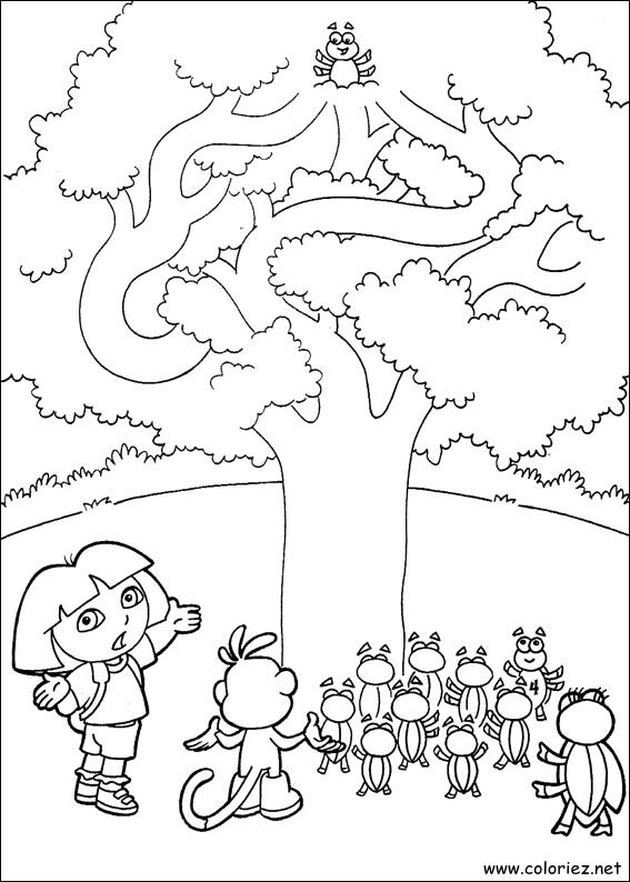 Coloriage de Dora l'Exploratrice à imprimer !
