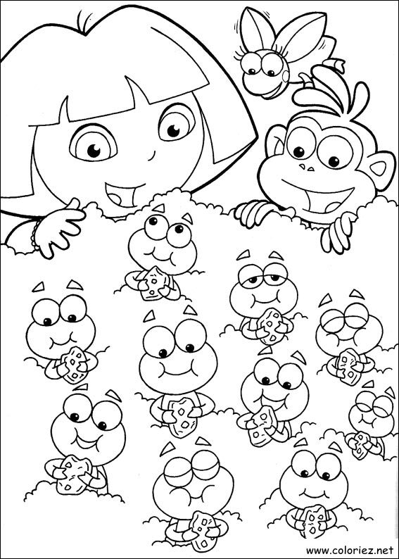 Coloriage de Dora l'Exploratrice à imprimer !