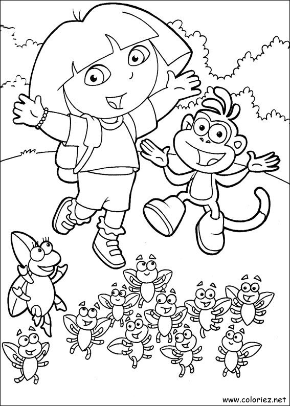 Coloriage de Dora l'Exploratrice à imprimer !
