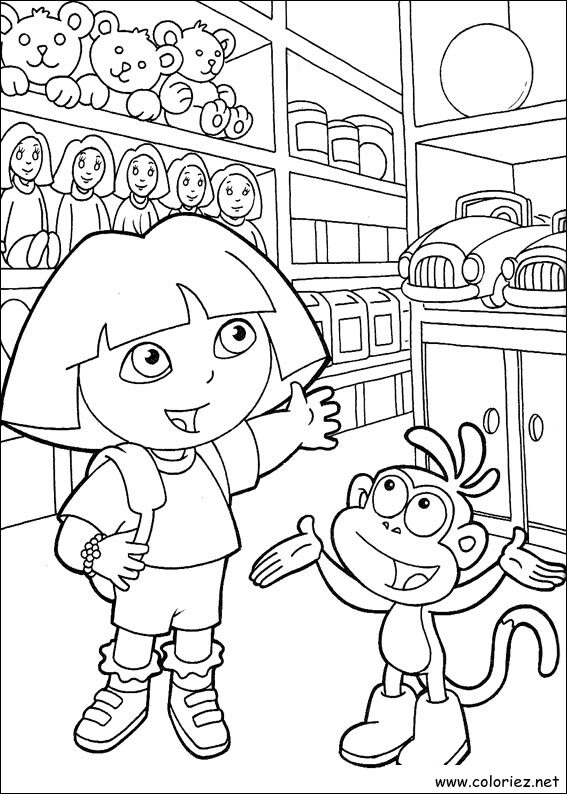 Coloriage de Dora l'Exploratrice à imprimer !