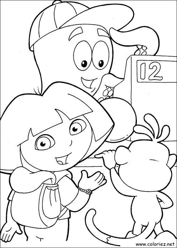 Coloriage de Dora l'Exploratrice à imprimer !