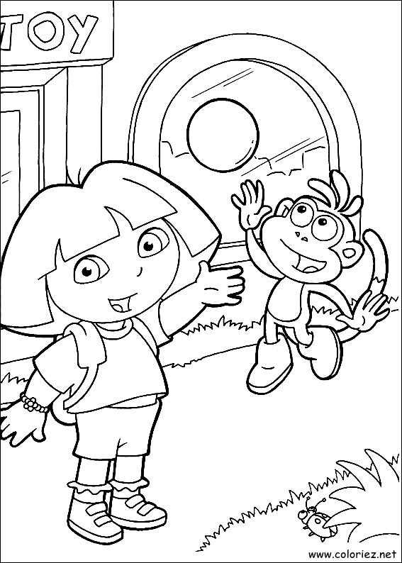 Coloriage de Dora l'Exploratrice à imprimer !