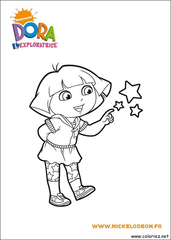 Coloriage de Dora l'Exploratrice à imprimer !