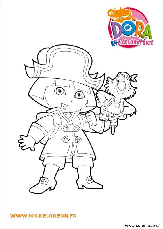 Coloriage de Dora l'Exploratrice à imprimer !