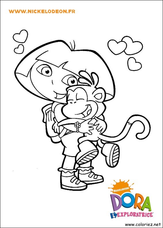 Coloriage de Dora l'Exploratrice à imprimer !