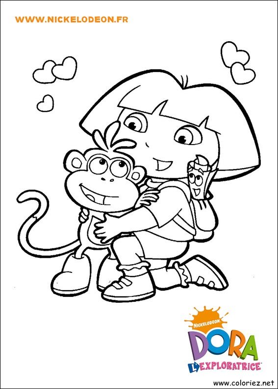 Coloriage de Dora l'Exploratrice à imprimer !