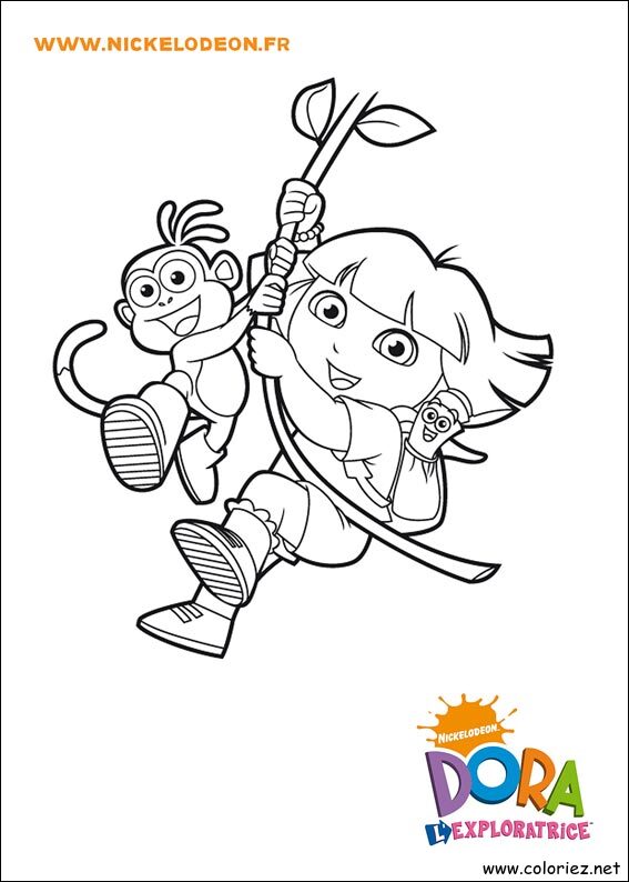 Coloriage de Dora l'Exploratrice à imprimer !