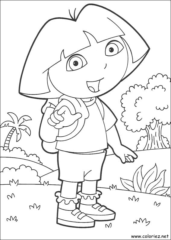 Coloriage de Dora l'Exploratrice à imprimer !