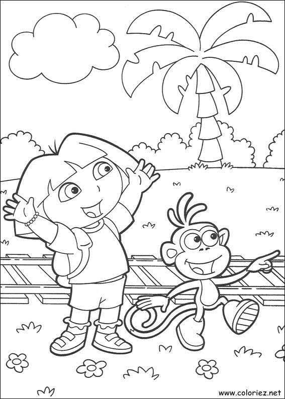 Coloriage de Dora l'Exploratrice à imprimer !