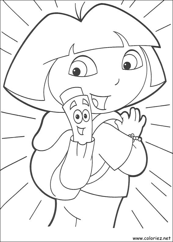 Coloriage de Dora l'Exploratrice à imprimer !