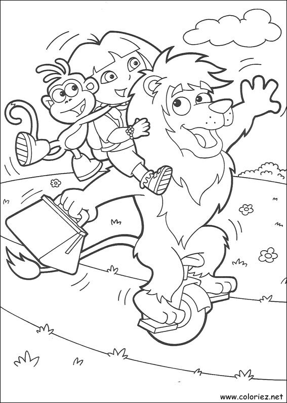 Coloriage de Dora l'Exploratrice à imprimer !