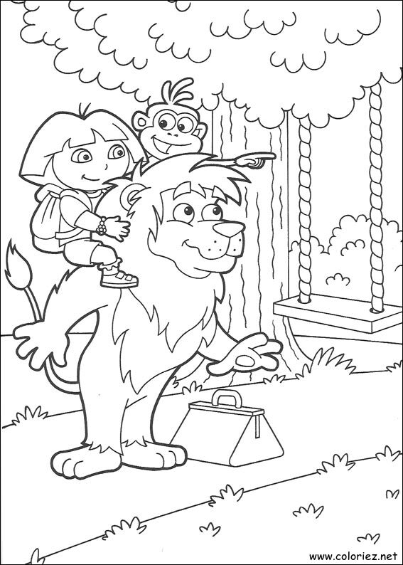 Coloriage de Dora l'Exploratrice à imprimer !