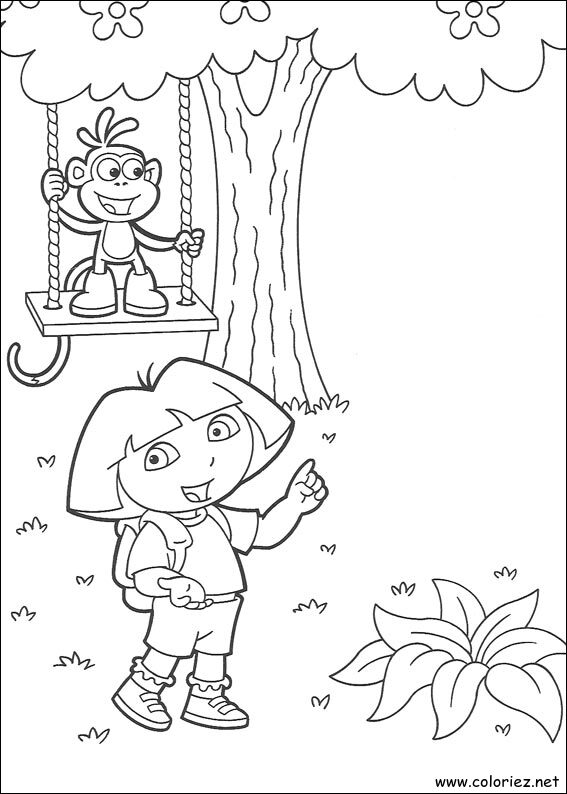 Coloriage de Dora l'Exploratrice à imprimer !