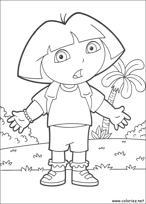 Coloriage de Dora l'Exploratrice à imprimer !