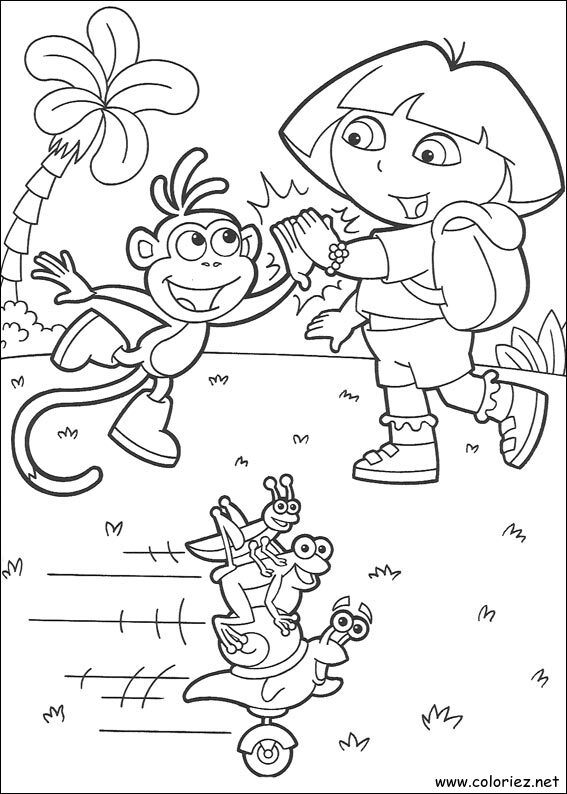 Coloriage de Dora l'Exploratrice à imprimer !
