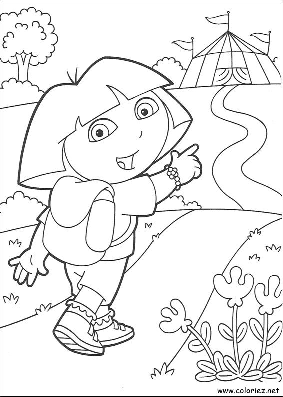 Coloriage de Dora l'Exploratrice à imprimer !