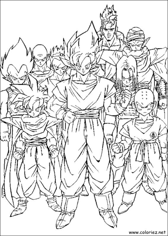 Coloriage de Dragon Ball Z à imprimer !