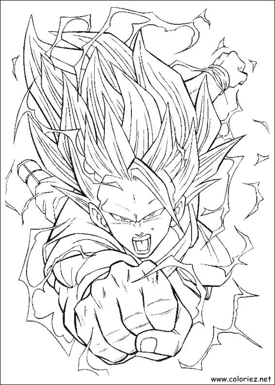 Coloriage de Dragon Ball Z à imprimer !