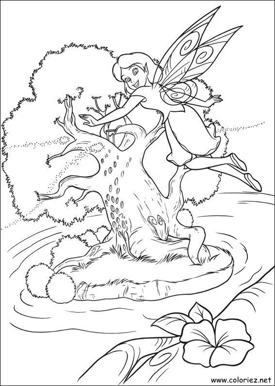 Coloriage de La fée clochette à imprimer