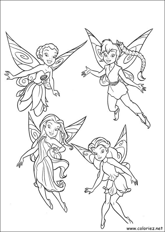 Coloriage de La fée clochette à imprimer