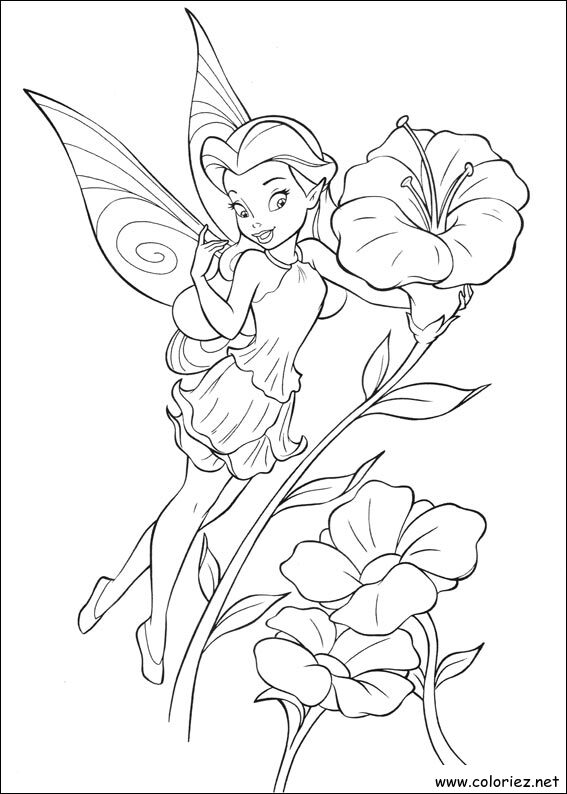 Coloriage de La fée clochette à imprimer