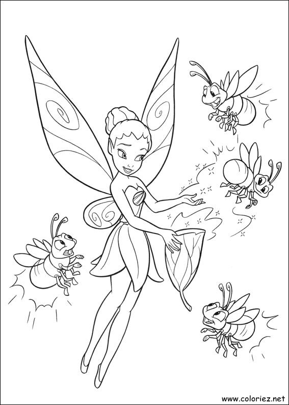 Coloriage de La fée clochette à imprimer