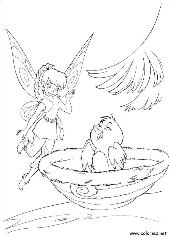 Coloriage de La fée clochette à imprimer