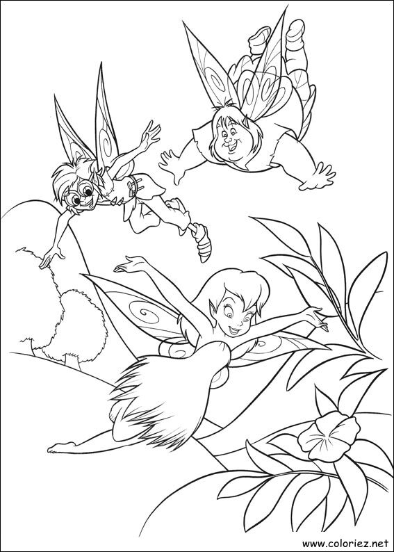 Coloriage de La fée clochette à imprimer