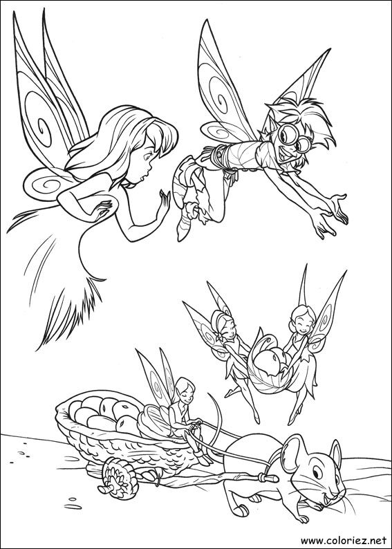 Coloriage de La fée clochette à imprimer