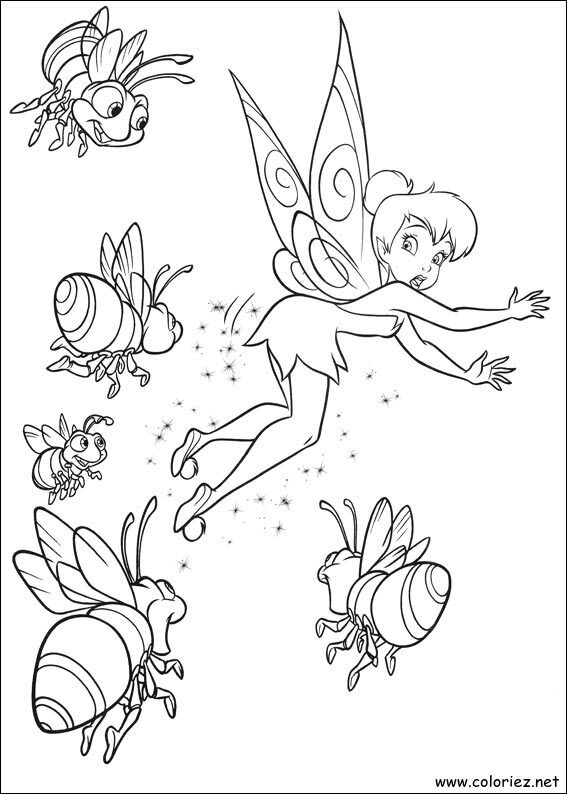 Coloriage de La fée clochette à imprimer