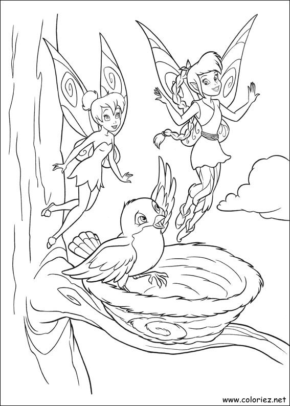 Coloriage de La fée clochette à imprimer