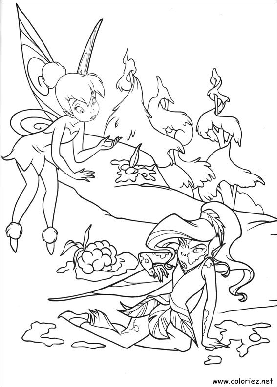 Coloriage de La fée clochette à imprimer