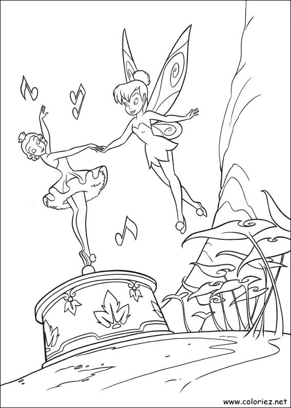 Coloriage de La fée clochette à imprimer