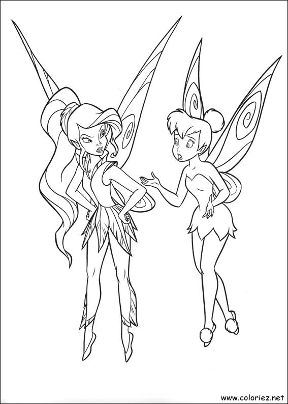 Coloriage de La fée clochette à imprimer