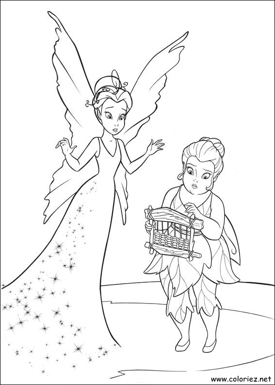 Coloriage de La fée clochette à imprimer