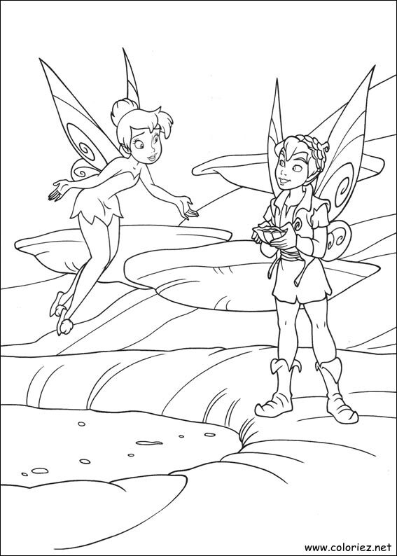Coloriage de La fée clochette à imprimer
