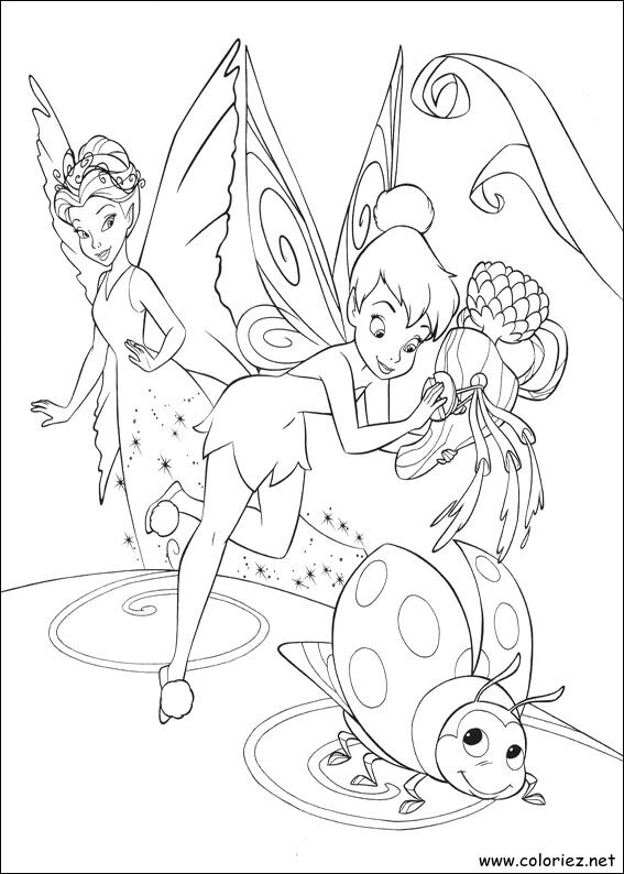 Coloriage de La fée clochette à imprimer