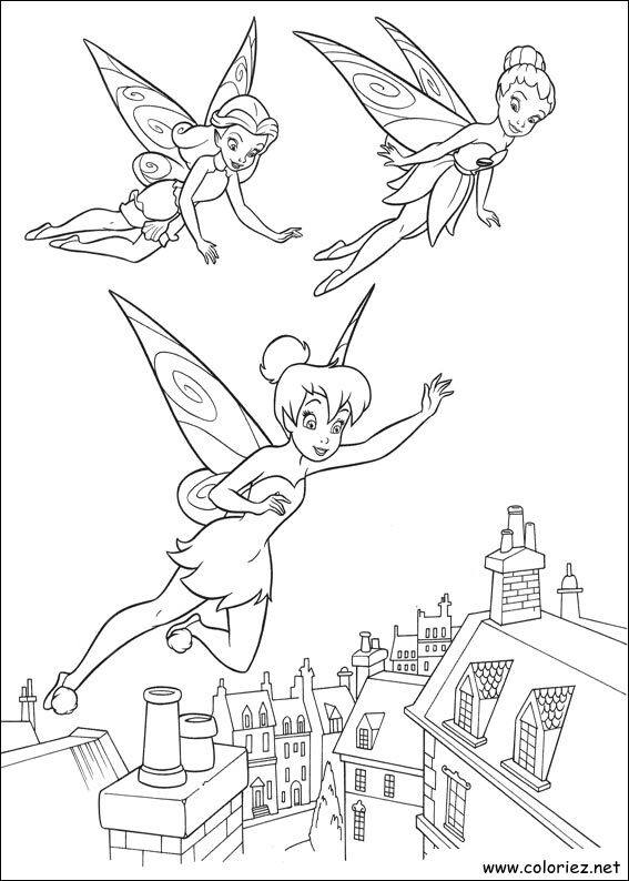 Coloriage de La fée clochette à imprimer