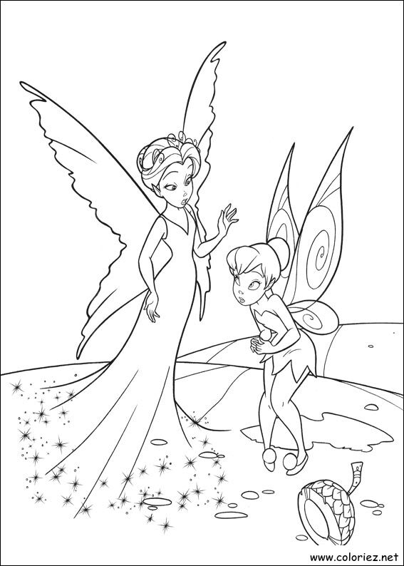 Coloriage de La fée clochette à imprimer