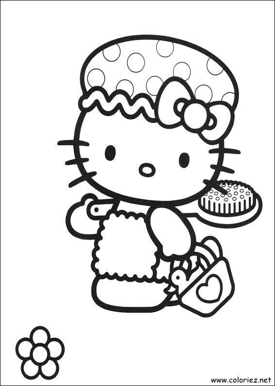 Coloriage de Hello Kitty à imprimer !