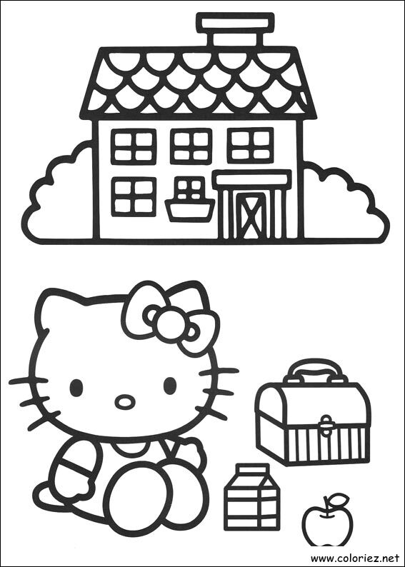 Coloriage de Hello Kitty à imprimer !