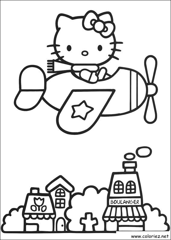 Coloriage de Hello Kitty à imprimer !