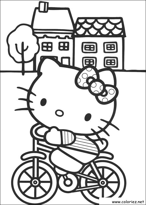 Coloriage de Hello Kitty à imprimer !