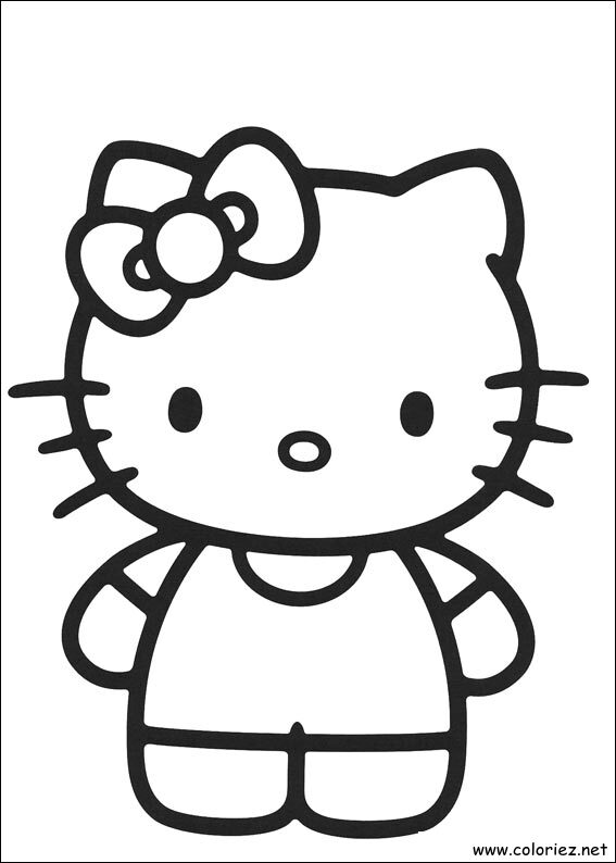 Coloriage de Hello Kitty à imprimer !