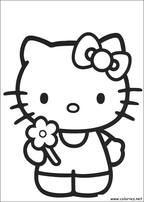 Coloriage de Hello Kitty à imprimer !
