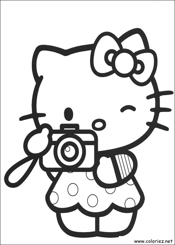 Coloriage de Hello Kitty à imprimer !