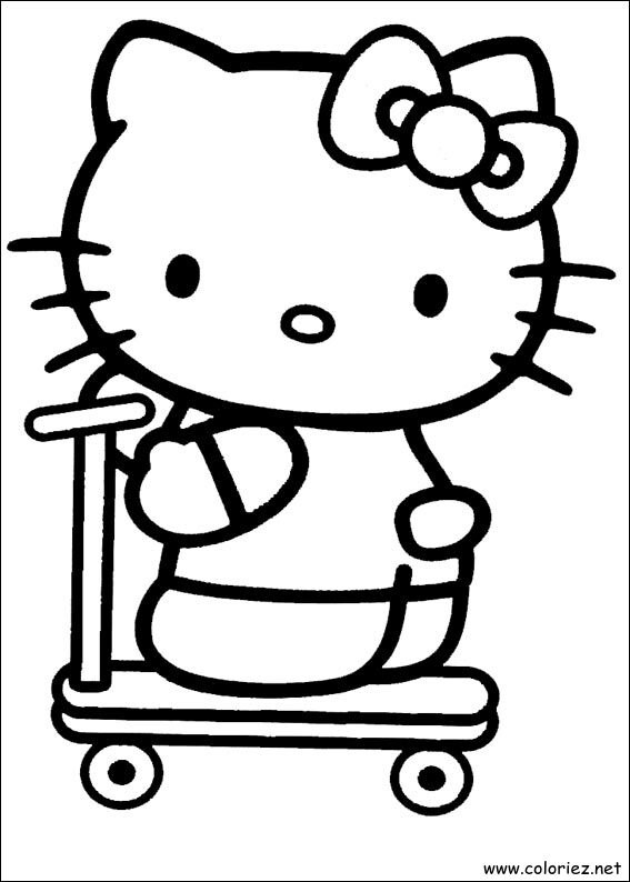 Coloriage de Hello Kitty à imprimer !