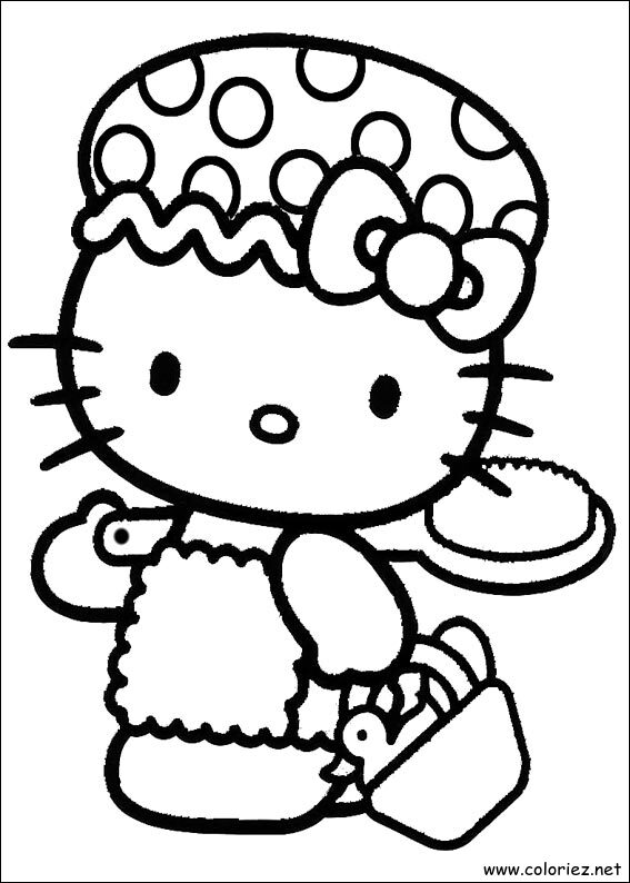 Coloriage de Hello Kitty à imprimer !